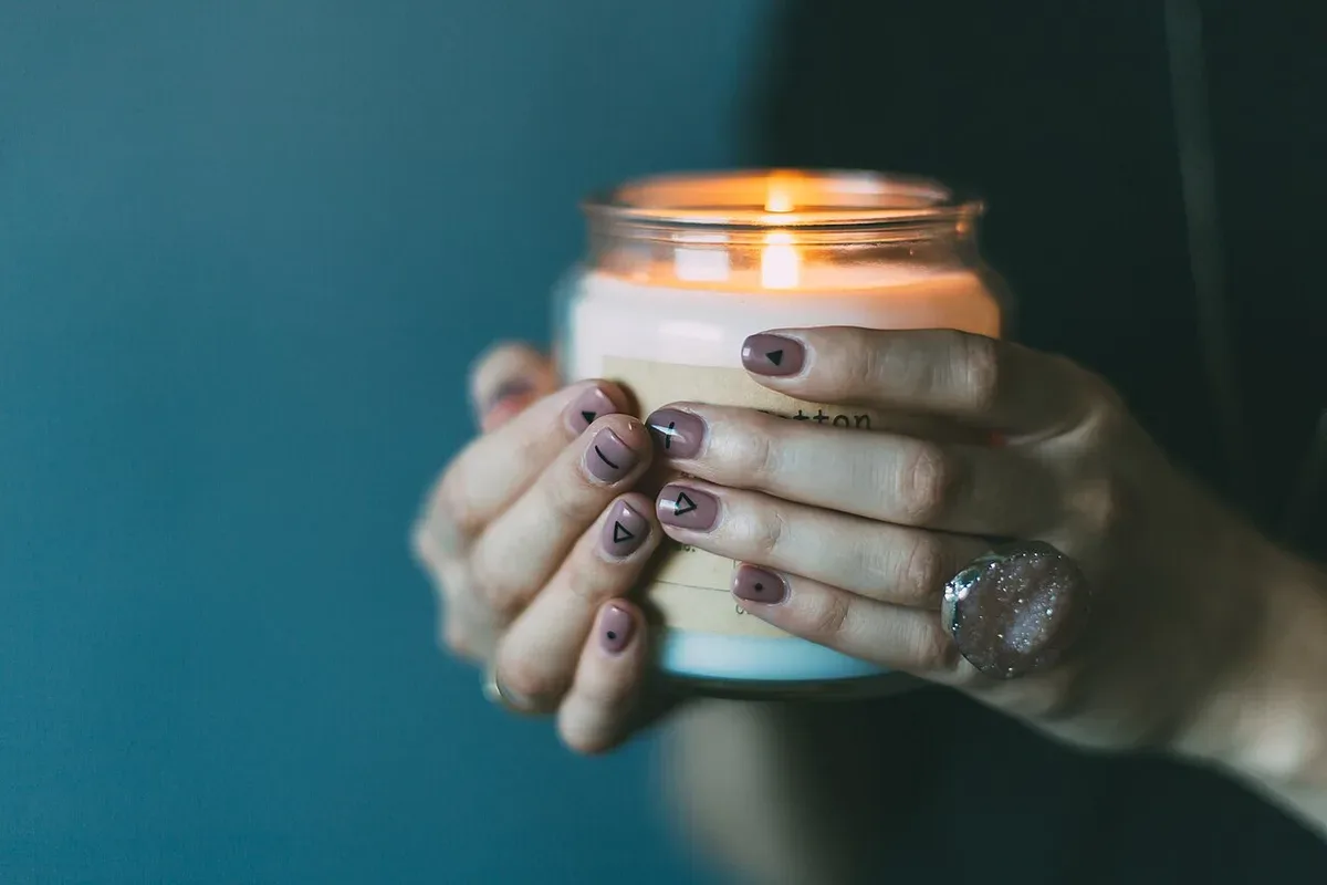 A lit candle