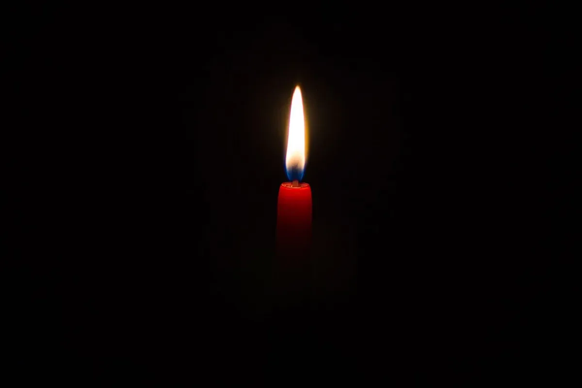 A lit candle
