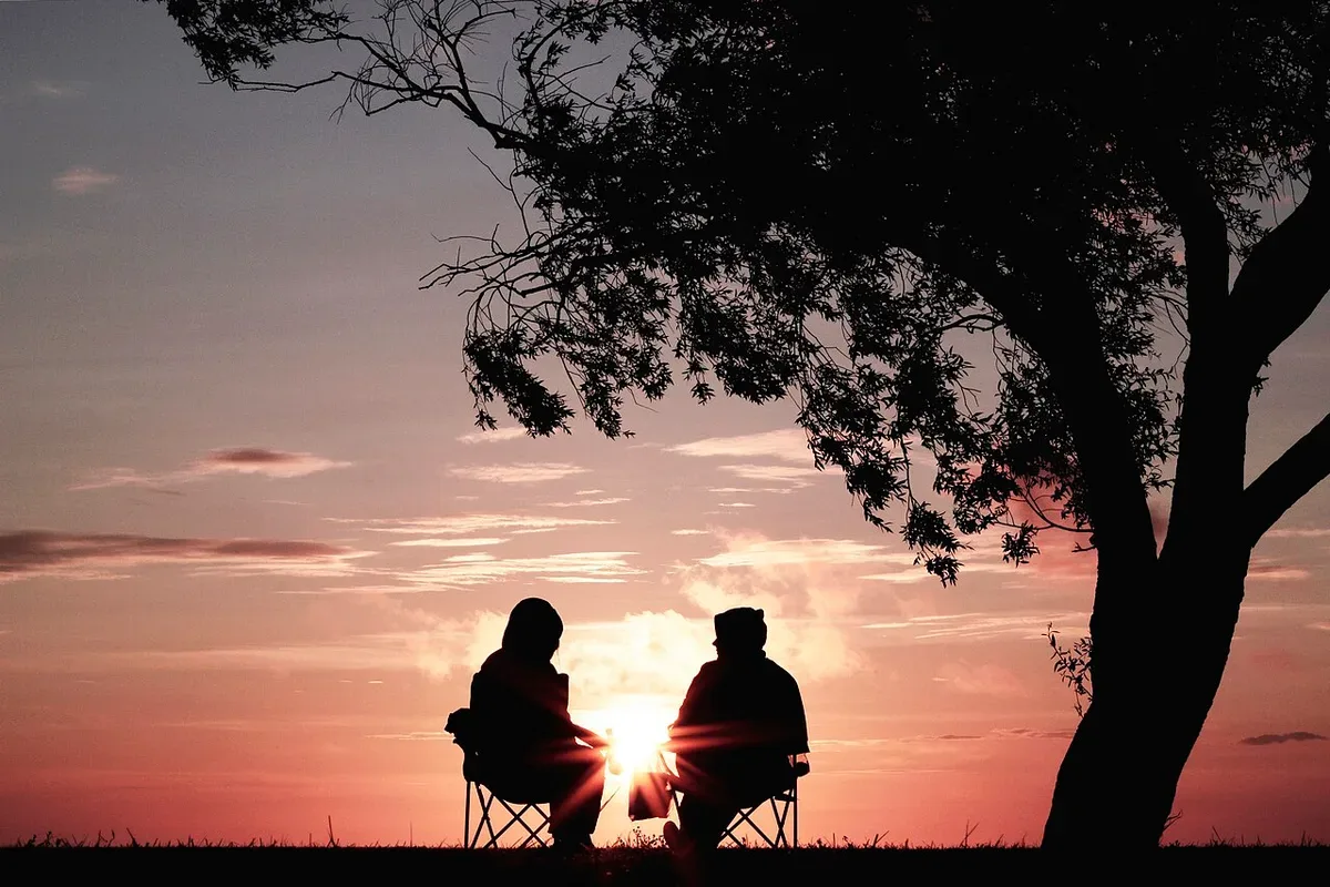 A couple outdoors
