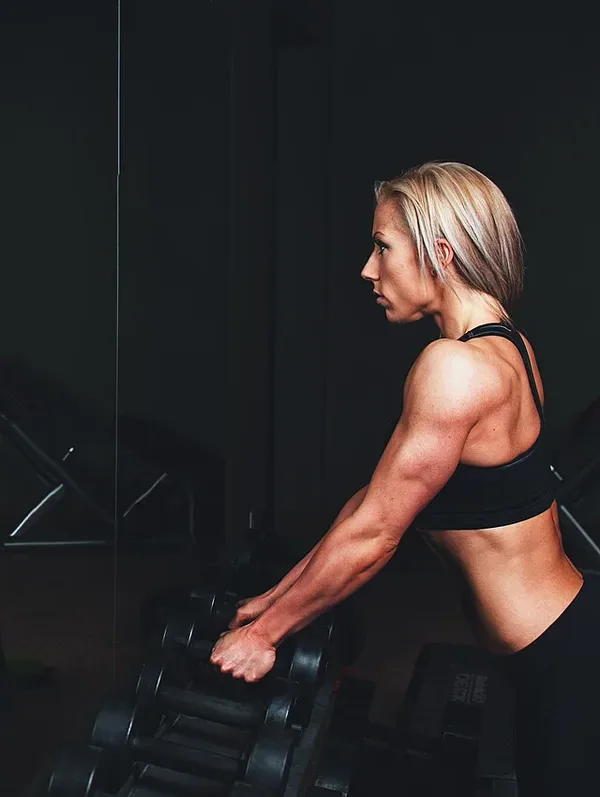 A person preparing for exercise