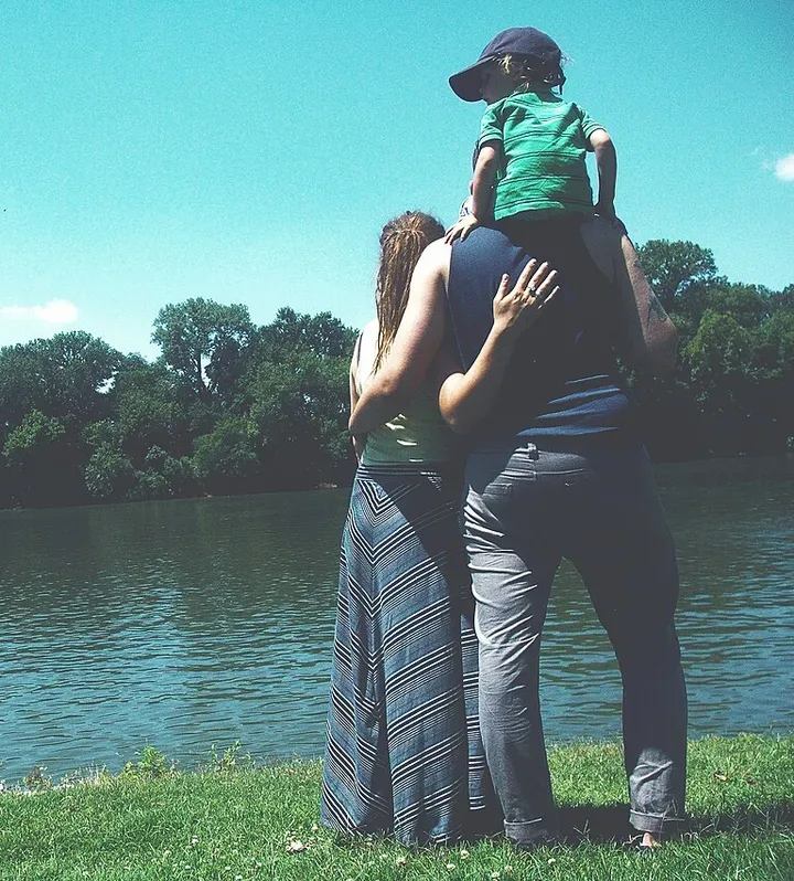 A father and child outdoors