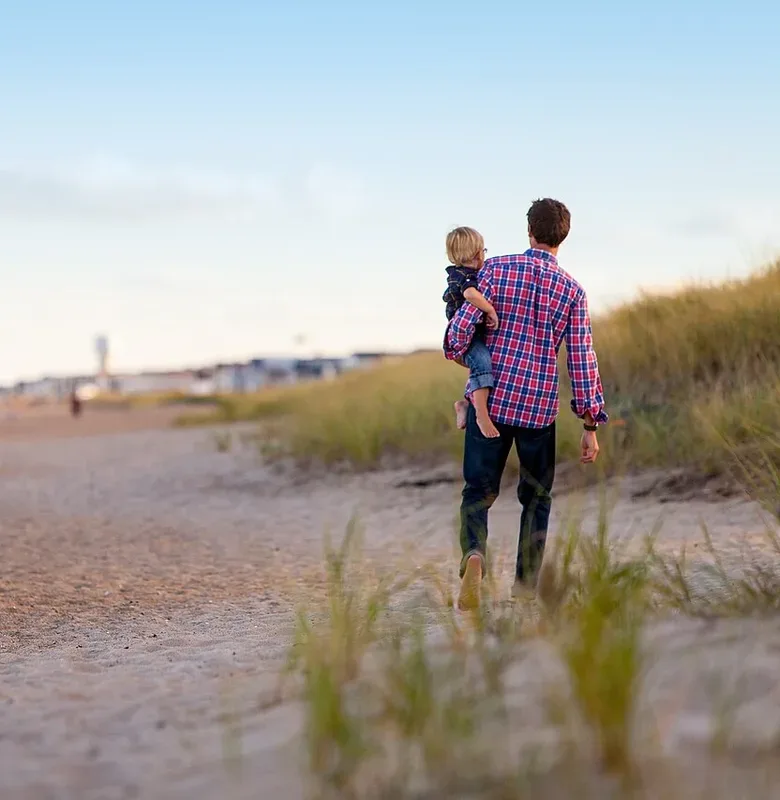 A father and child outdoors