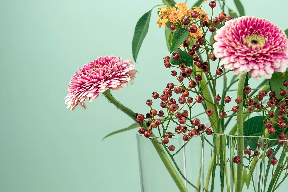 Flowers arranged in a vase