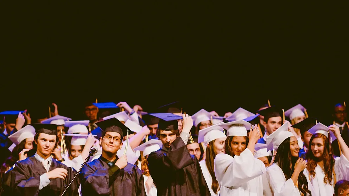 Graduates gathered at a ceremony