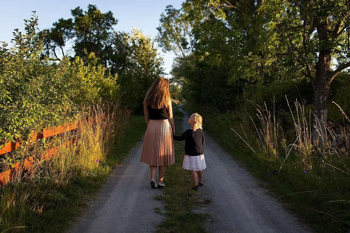 A mother spending time with her child