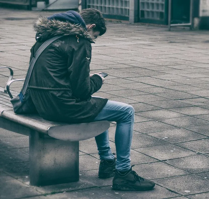 A person using a smartphone