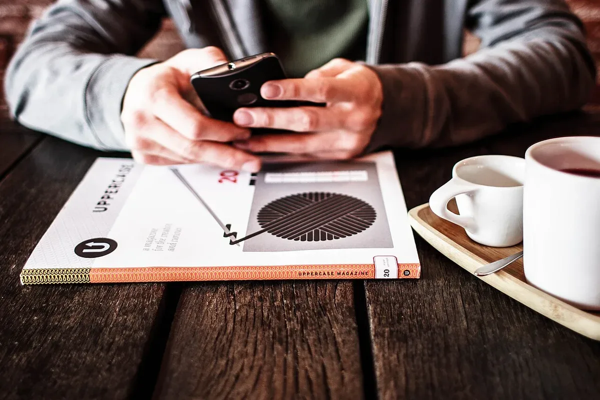 A person using a smartphone