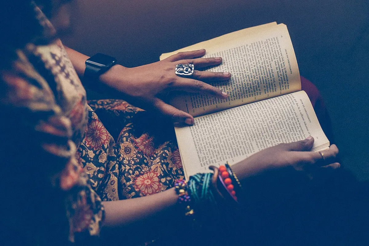 A person reading a book