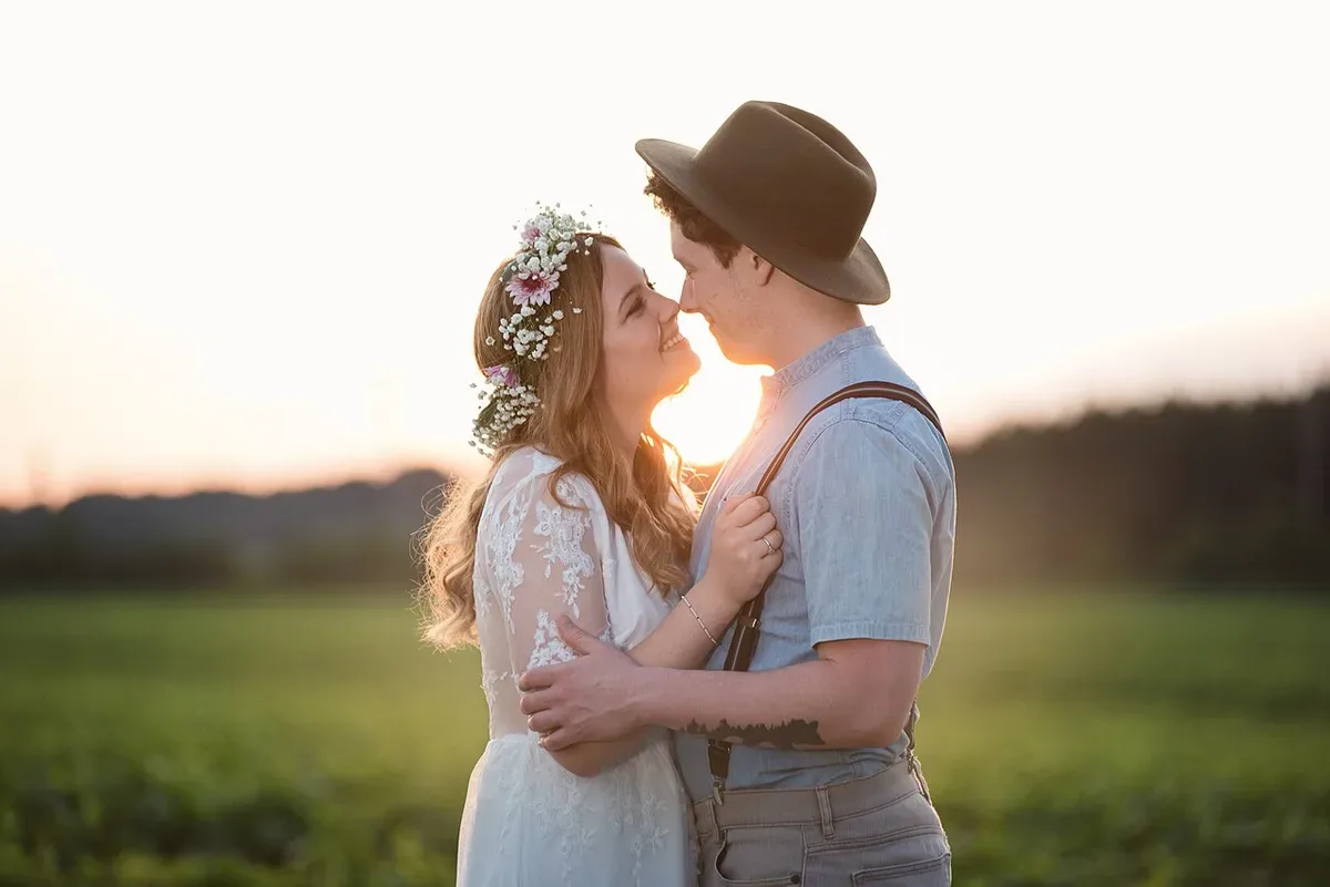A couple on their wedding day